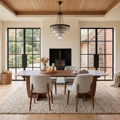 ALUXO® Dino 240cm Walnut Dining Table - Rectangular Architectural Base