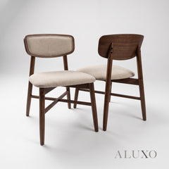 ALUXO® Elegantia Walnut Dining Chair – Set of 2