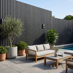 Exterior Wall Panel Composite Cladding Standard Slat Black Oak | 180cm / 290cm (Set of 4)