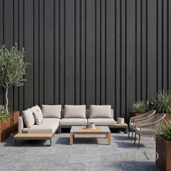 Exterior Wall Panel Composite Cladding 86mm Wide Slat - Black Oak | 180cm / 290cm (Set of 4)