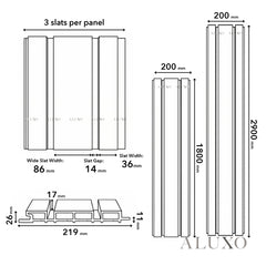 Kladd™ Wide Exterior Wall Panel Composite Cladding 86mm Slat - Walnut | 180cm / 290cm (Set of 4)