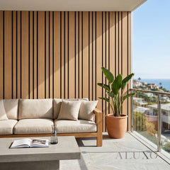 Exterior Wall Panel Composite Cladding 86mm Wide Slat - Light Oak | 180cm / 290cm (Set of 4)