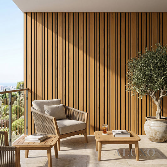 Exterior Wall Panel Composite Cladding 86mm Wide Slat - Walnut | 180cm / 290cm (Set of 4)