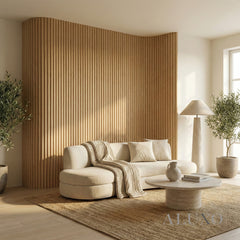 Flexii™ Flexible Oak Fluted Wall Panel | Premium Wood Slats 240cm x 60cm (Set of 2)
