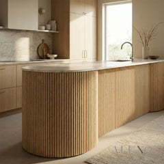 Flexii™ Flexible Oak Reeded Wall Panel | Mini Fluted Wood Slats 240cm x 60cm (Set of 2)