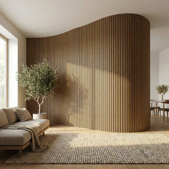 Flexii™ Flex Walnut Slatted Wall Panel | Flexible Wood Slats 240cm x 60cm (Set of 2)