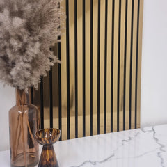 ALUXO® Acoustic Slatted Wall Panels 240 x 60cm - Gold Metallic