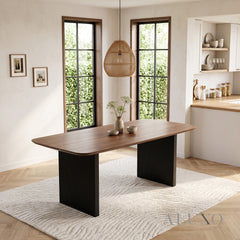 ALUXO® Genesis 180cm Walnut Dining Table - Slimline Fluted Base
