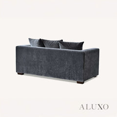 ALUXO® Gramercy 3 & 2 Seater Sofas in Steel Grey Velvet – Modern Luxury