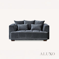 ALUXO® Gramercy 3 & 2 Seater Sofas in Steel Grey Velvet – Modern Luxury