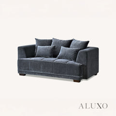 ALUXO® Gramercy 3 & 2 Seater Sofas in Steel Grey Velvet – Modern Luxury