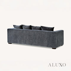 ALUXO® Gramercy 3 & 2 Seater Sofas in Steel Grey Velvet – Modern Luxury