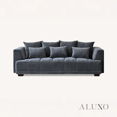 ALUXO® Gramercy 3 & 2 Seater Sofas in Steel Grey Velvet – Modern Luxury
