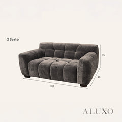 ALUXO® Harlem 2/3 Seater Sofa, Armchair & Footstool – Cocoa Chocolate Velvet