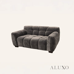 ALUXO® Harlem 2/3 Seater Sofa, Armchair & Footstool – Cocoa Chocolate Velvet