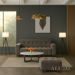 ALUXO® Harlem 2/3 Seater Sofa, Armchair & Footstool – Cocoa Chocolate Velvet