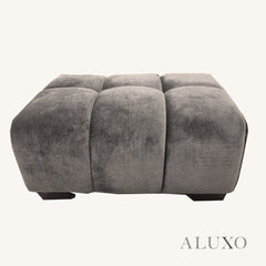 ALUXO® Harlem 2/3 Seater Sofa, Armchair & Footstool – Cocoa Chocolate Velvet