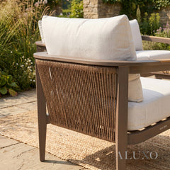 (PRE-ORDER) ALUXO® Hemera 5-Seater Luxury Lounge Set – Truffle Aluminium & PS Wood Slat Table
