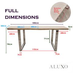 Ivar 1.8m Slimline Chrome Dining Set – Solid Pine Wood Table with 4 Olivia Velvet Chairs