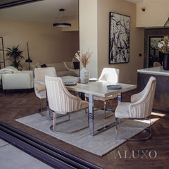 Ivar 180cm Slimline Light Pine Wood Dining Table with Chrome Legs