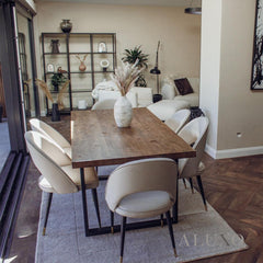 Ivar Dining Table – 180cm x 90cm Solid Pine Wood with Matte Black Legs