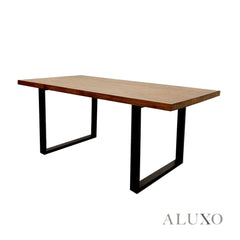 Ivar Dining Table – 180cm x 90cm Solid Pine Wood with Matte Black Legs