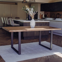 Ivar Dining Table – 180cm x 90cm Solid Pine Wood with Matte Black Legs