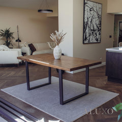 Ivar Dining Table – 180cm x 90cm Solid Pine Wood with Matte Black Legs