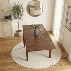 ALUXO® Journey 90-180cm Walnut Dining Table - Square Extendable Rectangular Top