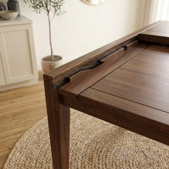 ALUXO® Journey 90-180cm Walnut Dining Table - Square Extendable Rectangular Top