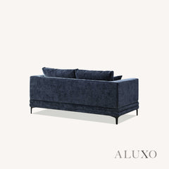 ALUXO® Lenox 3 & 2 Seater Sofa – Aegean Blue Velvet | Mid-Century Modern Comfort