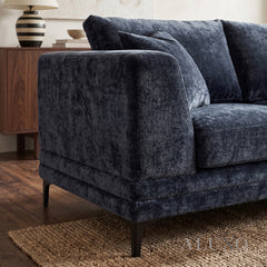 ALUXO® Lenox 2 Seater Compact Sofa – Aegean Blue Mermaid Velvet | Mid-Century Modern