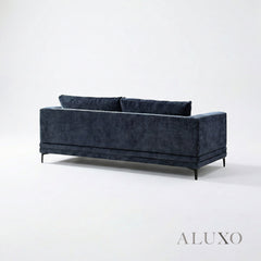 ALUXO® Lenox 3 Seater Sofa – Aegean Blue Mermaid Velvet | Mid-Century Modern