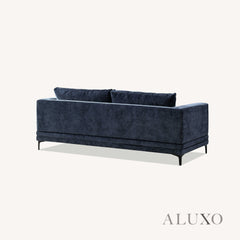 ALUXO® Lenox 3 & 2 Seater Sofa – Aegean Blue Velvet | Mid-Century Modern Comfort