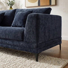 ALUXO® Lenox 3+2 Seater Sofa Set – Aegean Blue Mermaid Velvet | Mid-Century Modern