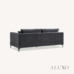 ALUXO® Lenox 3 & 2 Seater Sofa – Steel Grey Velvet | Mid-Century Modern Comfort