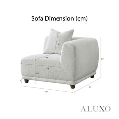 ALUXO® Lottie Modular Corner Sofa Set with Footstool – Polar White Bouclé