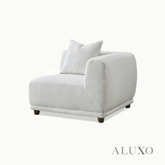 ALUXO® Lottie Modular Corner Sofa with Footstool – Polar White Bouclé