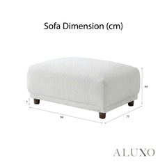 ALUXO® Lottie Modular Corner Sofa Set with Footstool – Polar White Bouclé
