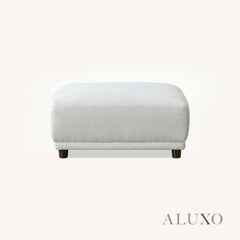 ALUXO® Lottie Modular Corner Sofa with Footstool – Polar White Bouclé