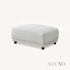 ALUXO® Lottie Modular Corner Sofa with Footstool – Polar White Bouclé