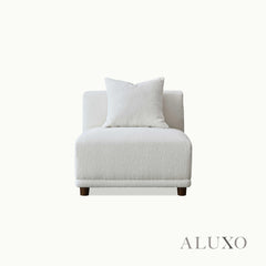 ALUXO® Lottie Modular Corner Sofa with Footstool – Polar White Bouclé