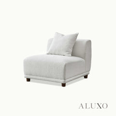ALUXO® Lottie Modular Corner Sofa with Footstool – Polar White Bouclé
