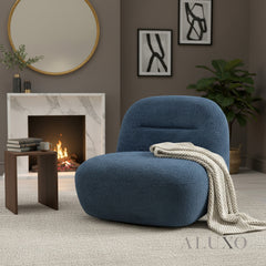 Miami Accent Swivel Sofa Chair | 360° Cozy Bouclé Fabric, Armless Tube Design | Green / Blue / Blush
