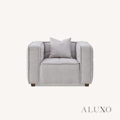 ALUXO® Murray 4-Seater Sofa & Chair – Putty Bouclé Fabric