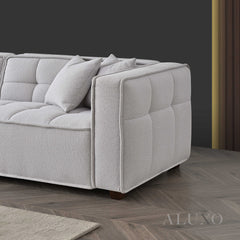 ALUXO® Murray 4-Seater Sofa & Chair Set – Putty Bouclé Fabric