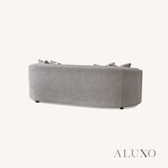 ALUXO® Nolita 3 Seater Bouclé Sofa with Swivel Chair - Latte / Koala