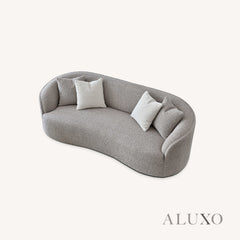 ALUXO® Nolita 3 Seater Bouclé Sofa with Swivel Chair - Latte / Koala