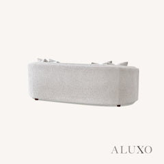 ALUXO® Nolita 3 Seater Bouclé Sofa with Swivel Chair - Latte / Koala