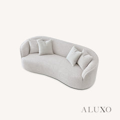 ALUXO® Nolita 3 Seater Bouclé Sofa with Swivel Chair - Latte / Koala